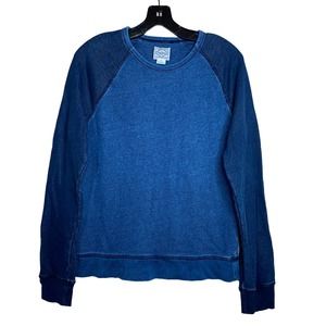 Lucky Brand Crewneck Pullover Sweatshirt Womens S Knit Denim Style Raglan Sleeve